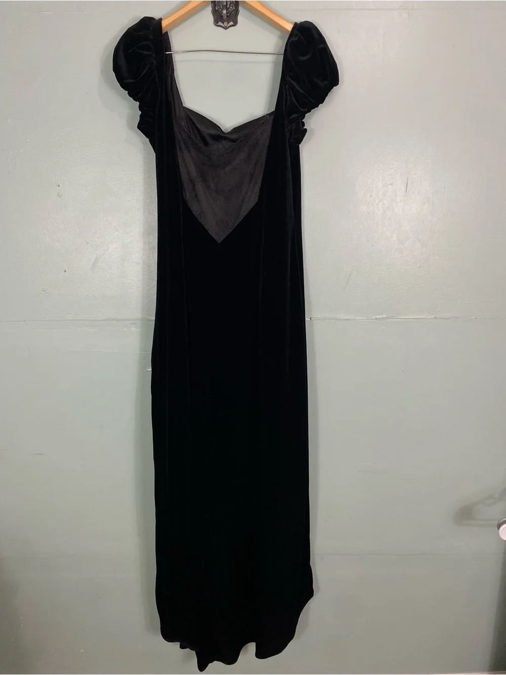 BHLDN Sweetheart Puff-Sleeve Lace-Back Maxi Dress XL